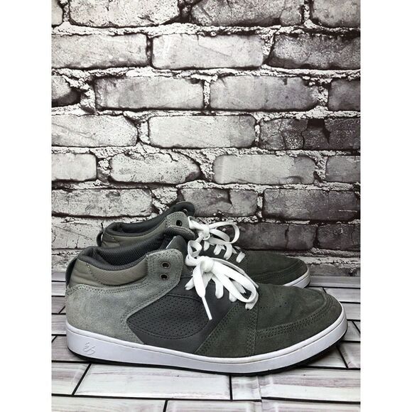 ES Accel Slim Mid Gray Suede Skateboarding Lace Casual Shoes Men Sz 10M US/43EU - Picture 6 of 16